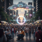 People on the streets specially teens to young adults are on the street holding their gadgets while streaming on podcast. 